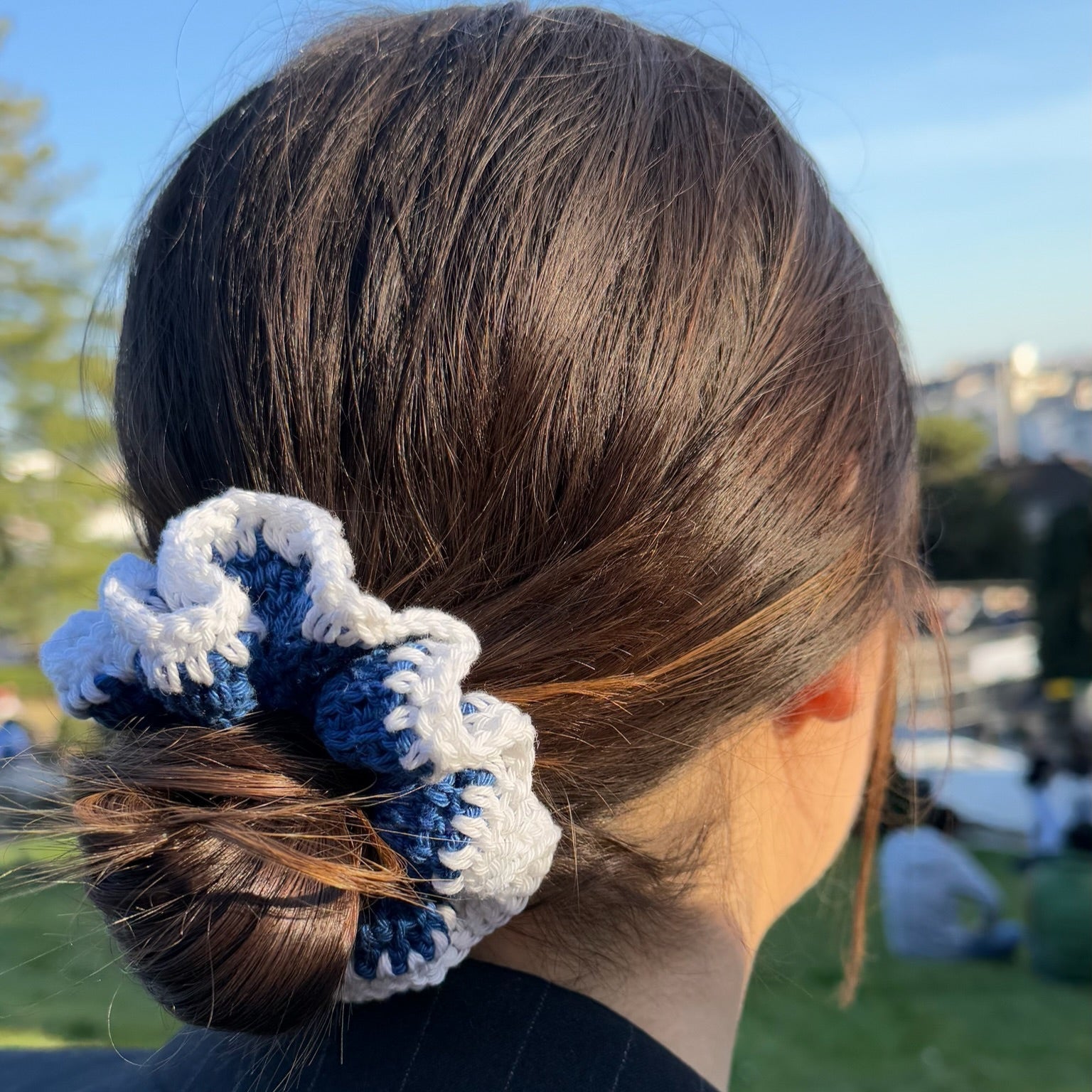 Chouchou bleu et blanc RIO