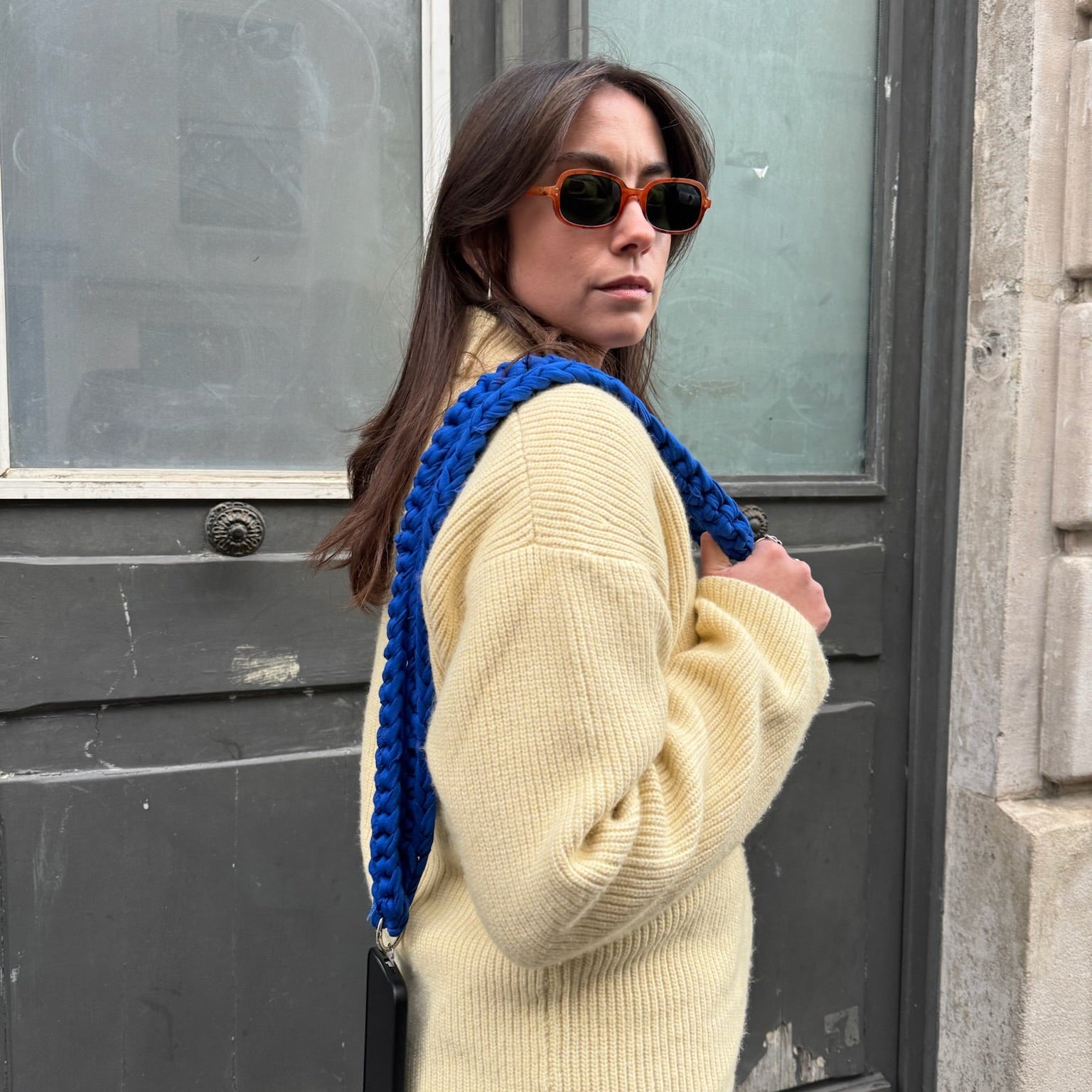 Bandoulière de téléphone - bleu électrique