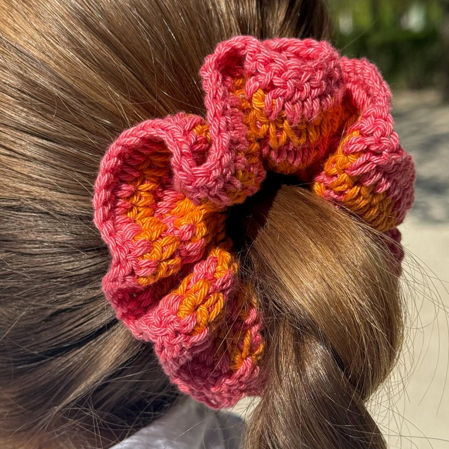 Chouchou rose et orange RIO